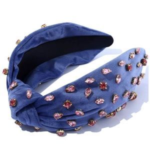 🆕 Knotted Pink Jeweled Headband Embellished